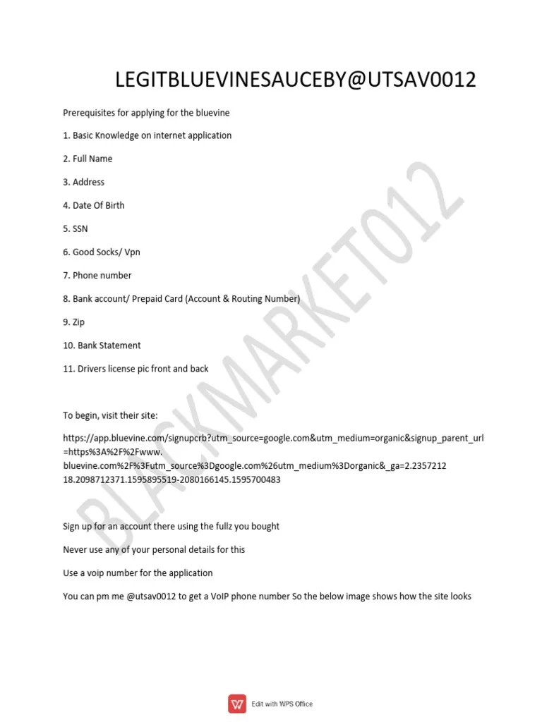Bluevine method