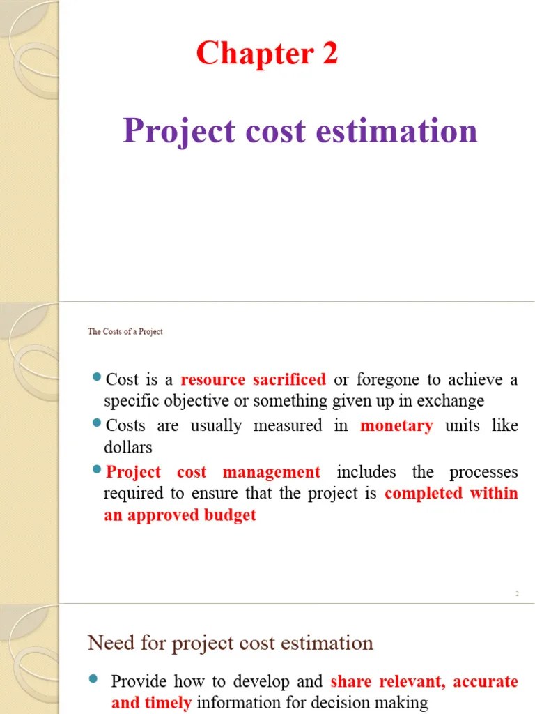 Chapter 2 Project Cost Estimation | PDF | Net Present Value ...