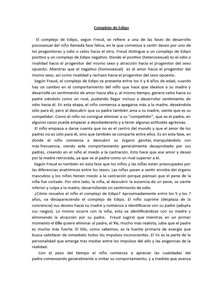 Complejo De Edipo | PDF | Complejo De Edipo | Psicología Social