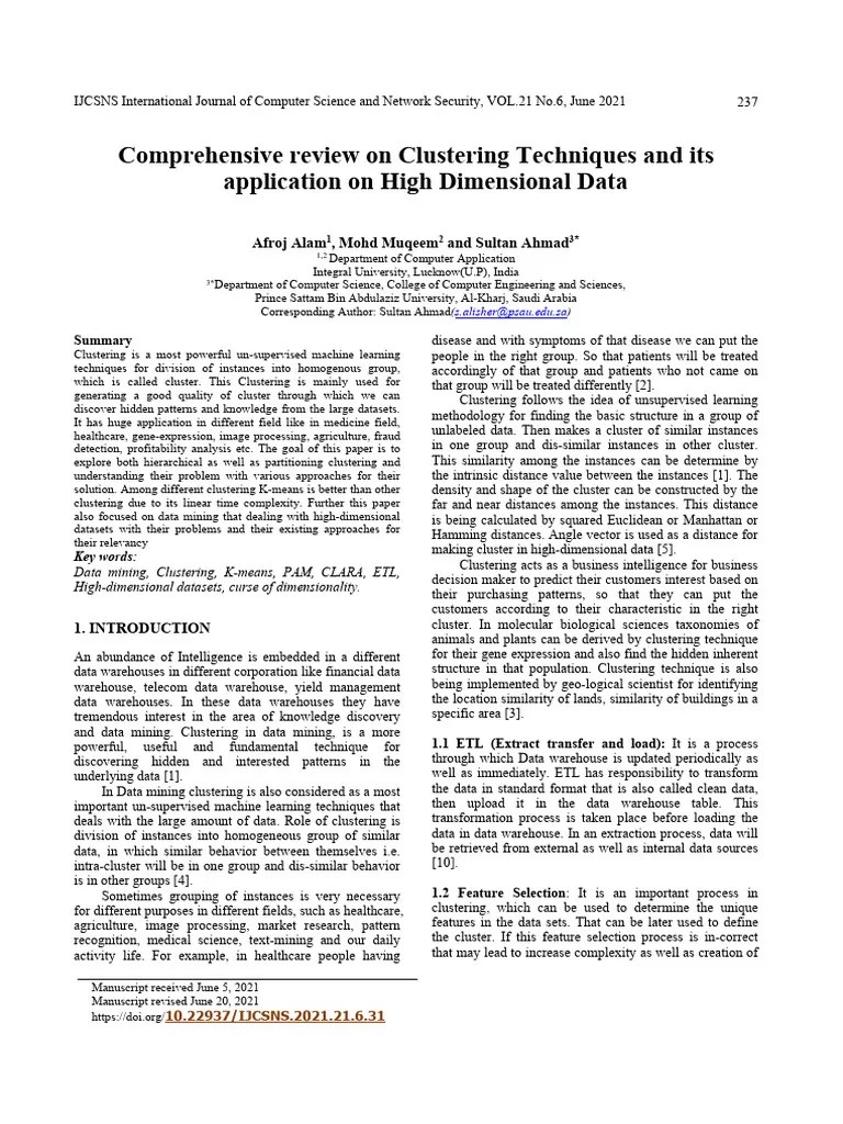 Comprehensive Review On Clustering Techniques And Its Application On ...