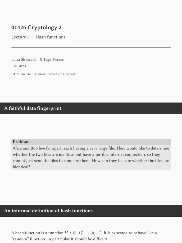 08 Hash Functions | PDF | Algorithms | Espionage Techniques