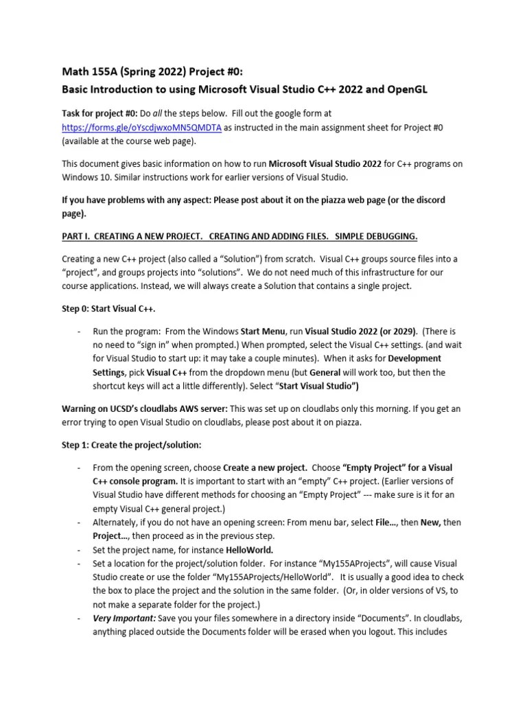 Basic Introduction To Using Microsoft Visual Studio C++ 2022 And OpenGL ...