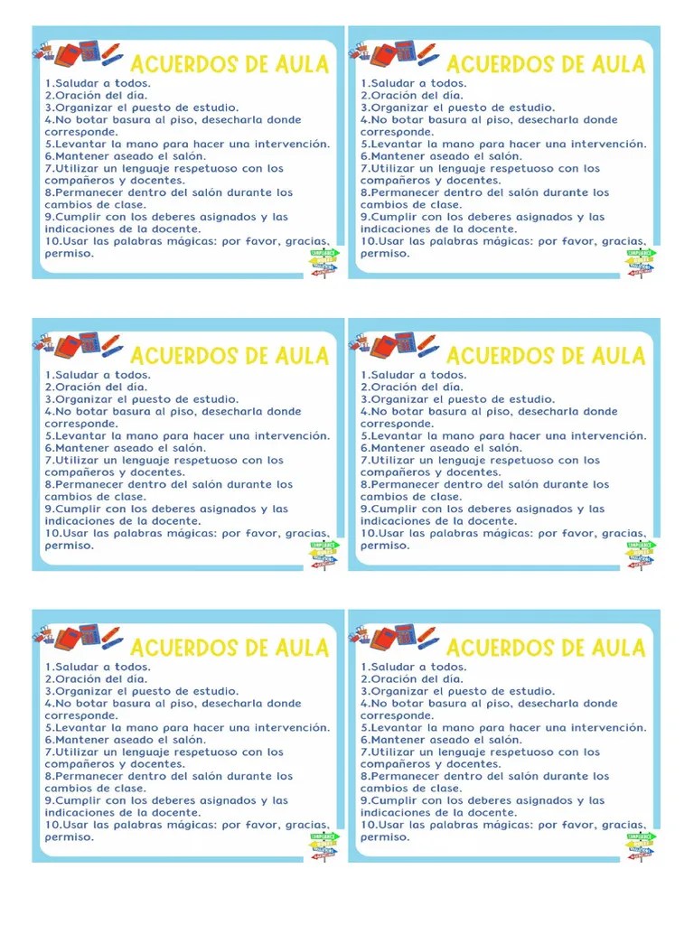 ACUERDOS DE AULA PARA PRIMARIA | PDF