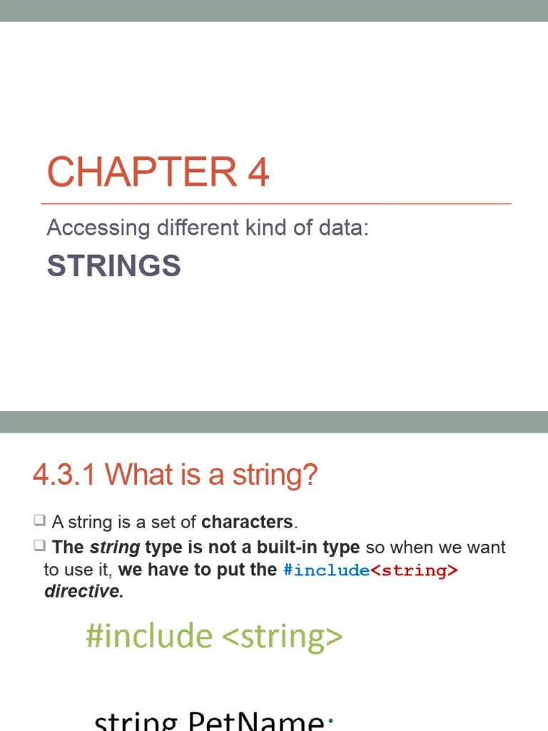 Chapter 4 - Strings | PDF | String (Computer Science) | Software ...