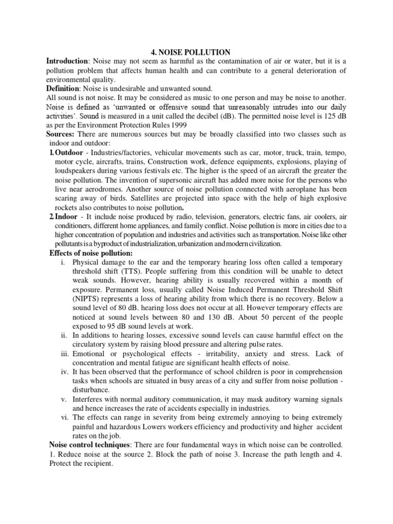 (D) - Noise Pollution | PDF | Pollution | Acoustics