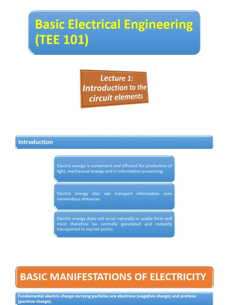 Lecture 1 - Introduction To Electrical Circuit Elements | PDF ...