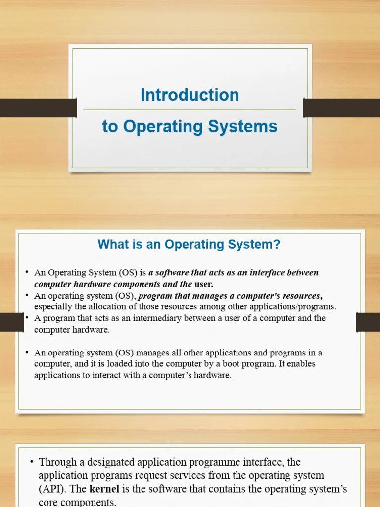 Slide 1 - Introduction To Operating Systems | Download Free PDF ...