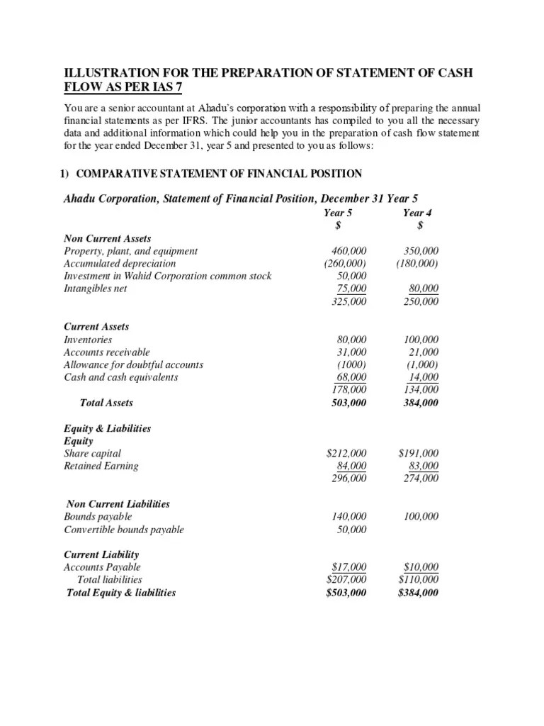 Cash Flow Statement Illustration (IAS 7) | PDF | Expense ...