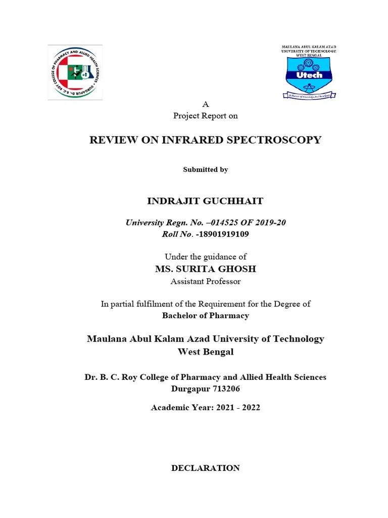 A Review Of Infrared Spectroscopy (2 | PDF | Infrared Spectroscopy | Absorption Spectroscopy