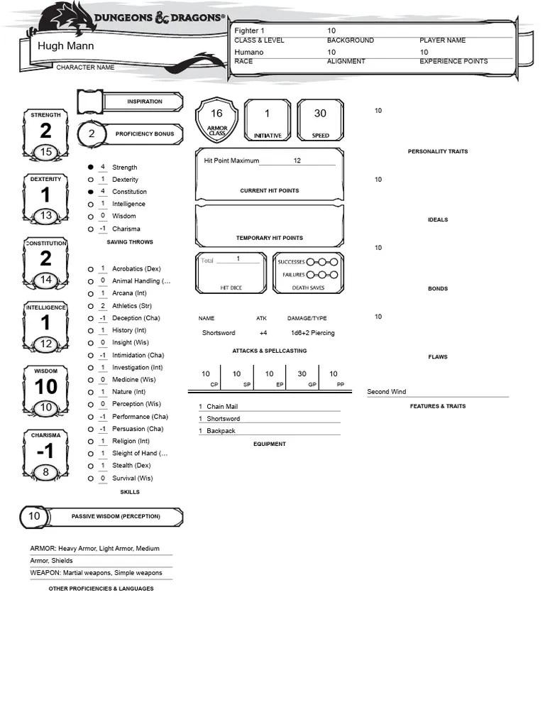 Hugh Mann Roll20 Characters | PDF | Role Playing Games