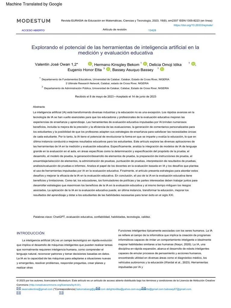 Explorando El Potencial De Las Herramientas De Inteligencia Artificial En La Medición Y ...