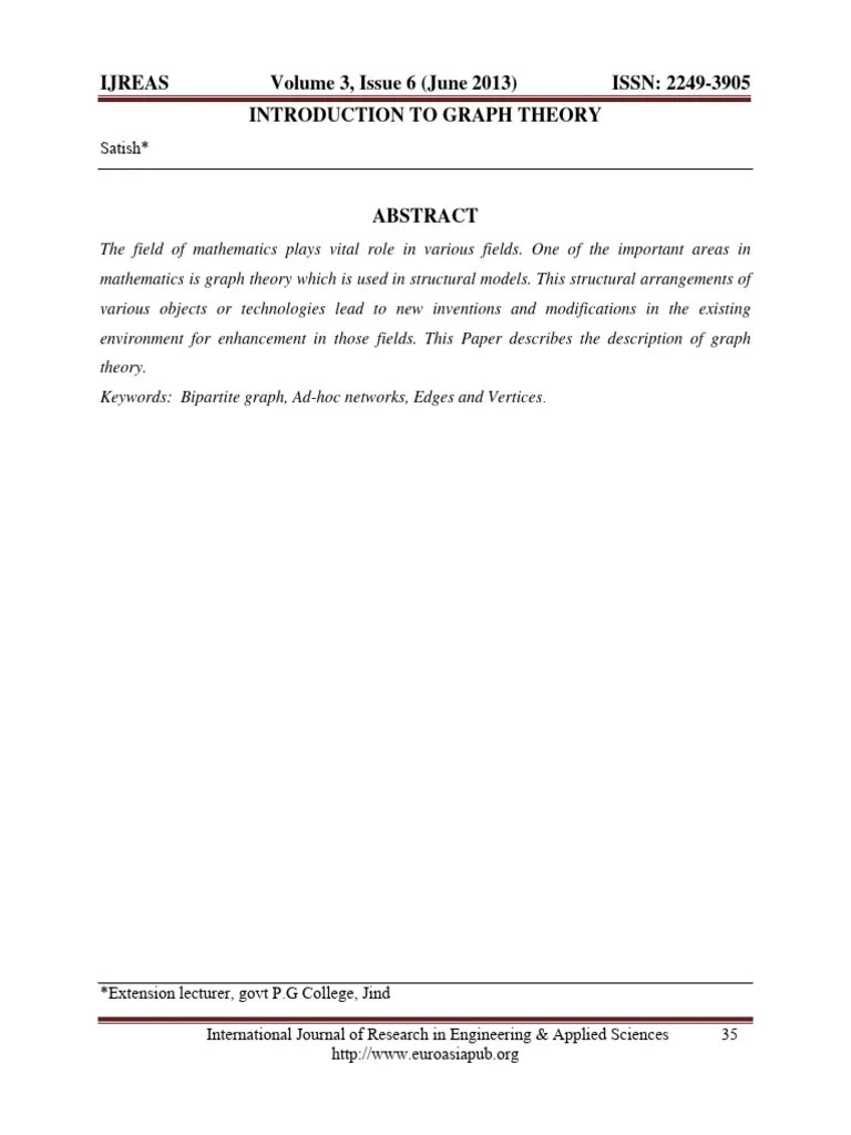 Introduction To Graph Theory | PDF | Vertex (Graph Theory) | Graph Theory