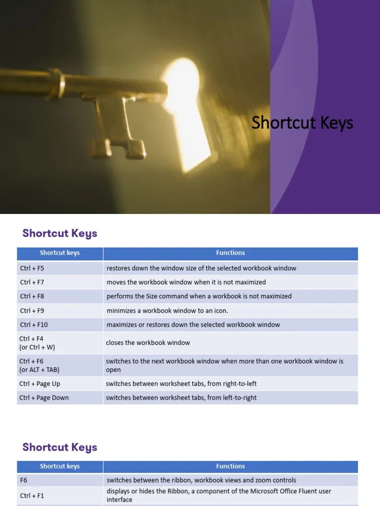 Excel Shortcut Keys | PDF