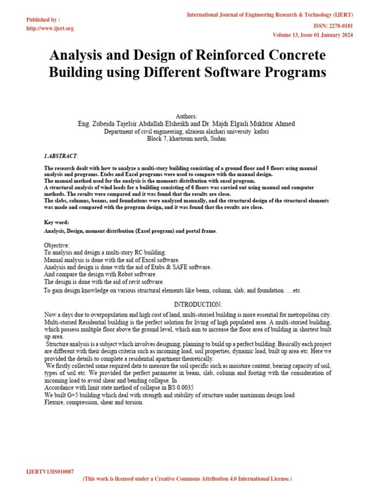 Analysis And Design Of Reinforced Concrete Building Using Different ...