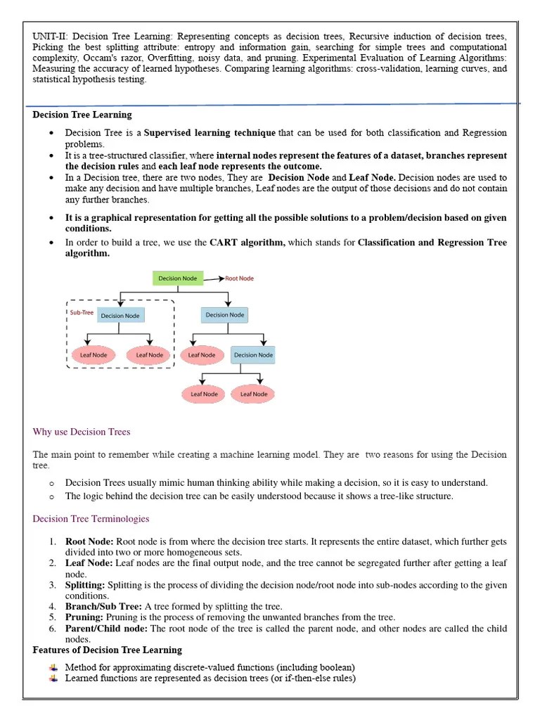 ML Unit-2.1 | PDF | Machine Learning | Occam's Razor