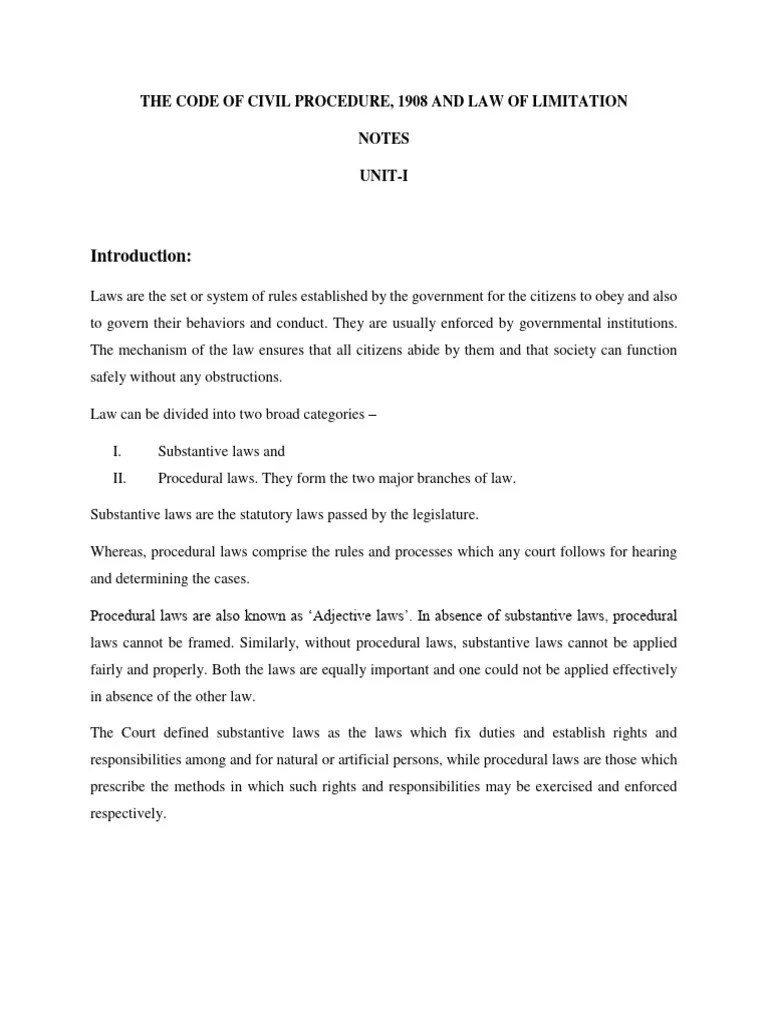 CPC Introduction, Definition And Inherent Powers | PDF | Judgment (Law ...