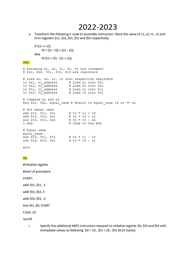 2023 Contoh Soalan Computer Architecture And Organization | PDF | Cpu ...