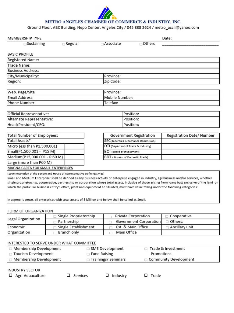 Application Form V2019 1 | PDF | Sole Proprietorship | Small And Medium ...