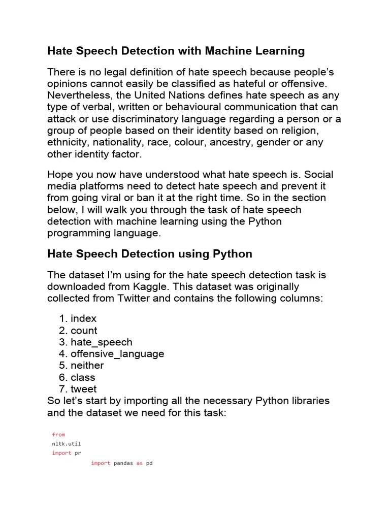 Hate Speech | PDF | Hate Speech | Machine Learning