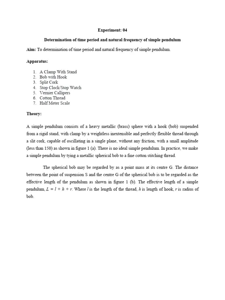 Simple Pendulum | PDF | Pendulum | Classical Mechanics