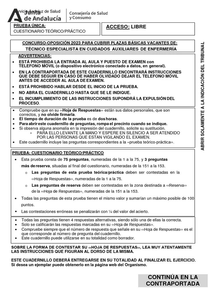 EXAMEN TCAE 2024 CORREGIDO | PDF | Salud Mental | Comunicación