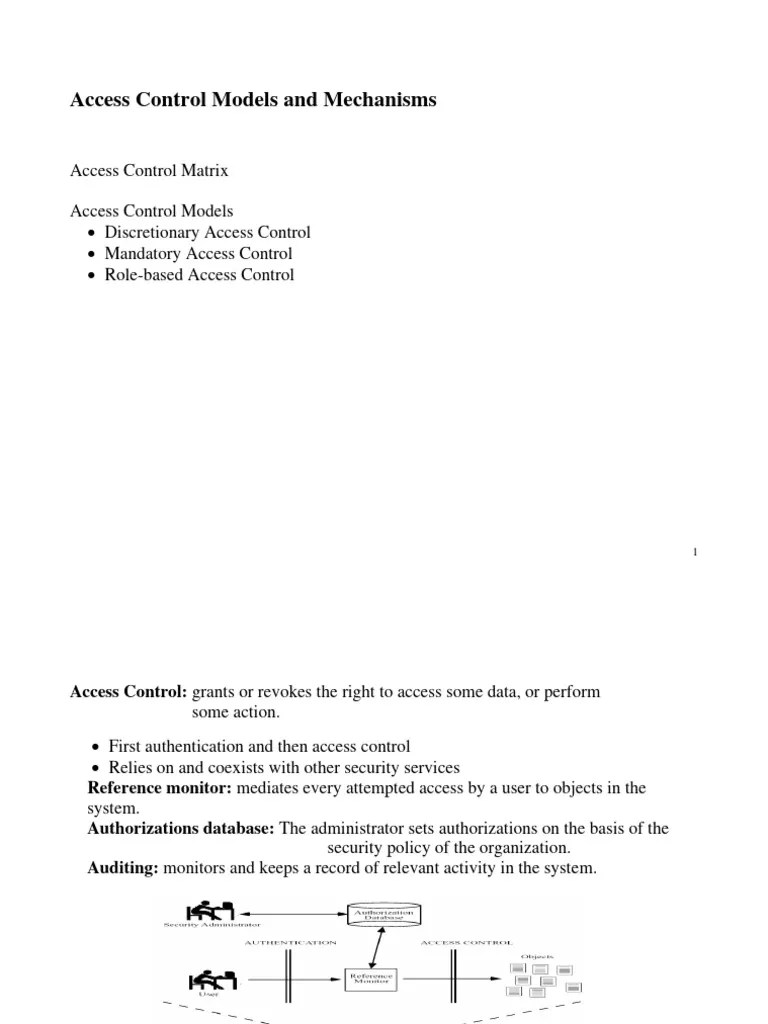 Lecture 2 Access Control (part 2) | PDF | Access Control | Computer Access Control
