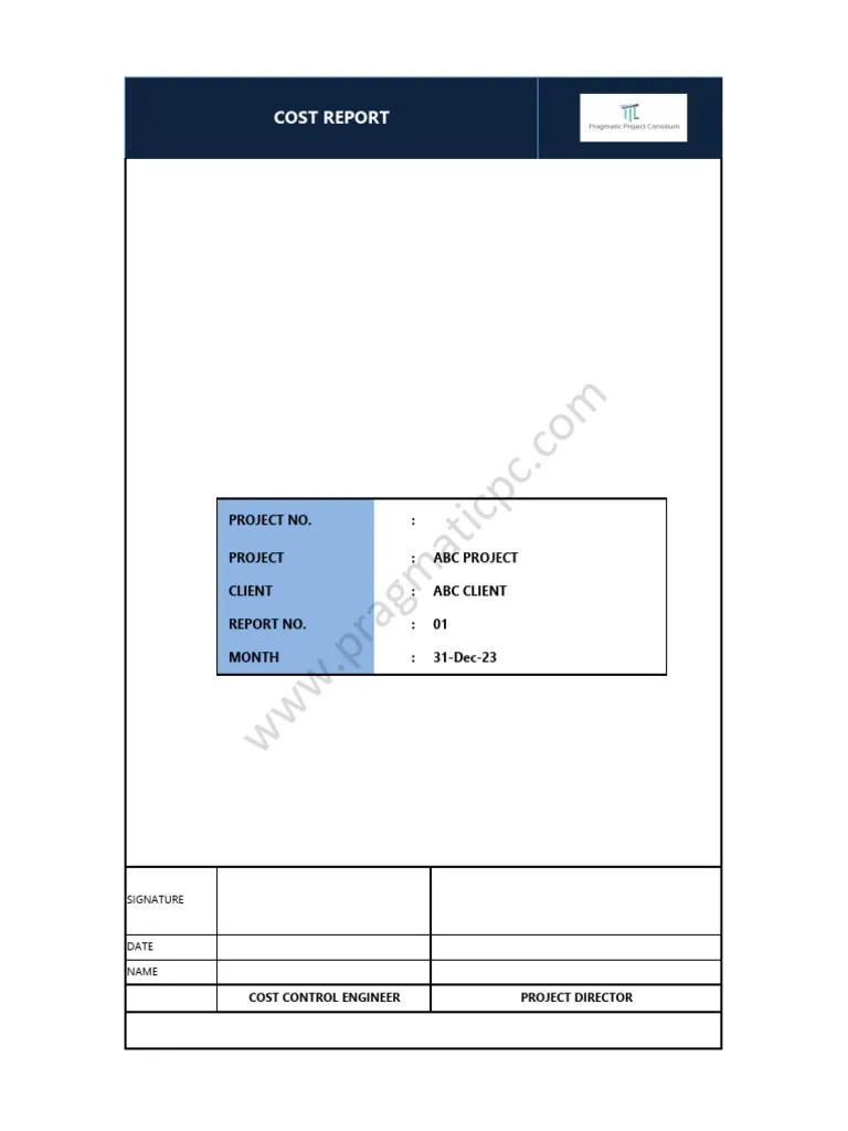 Project Cost Report Template 1706352103 | PDF | Business | Economies