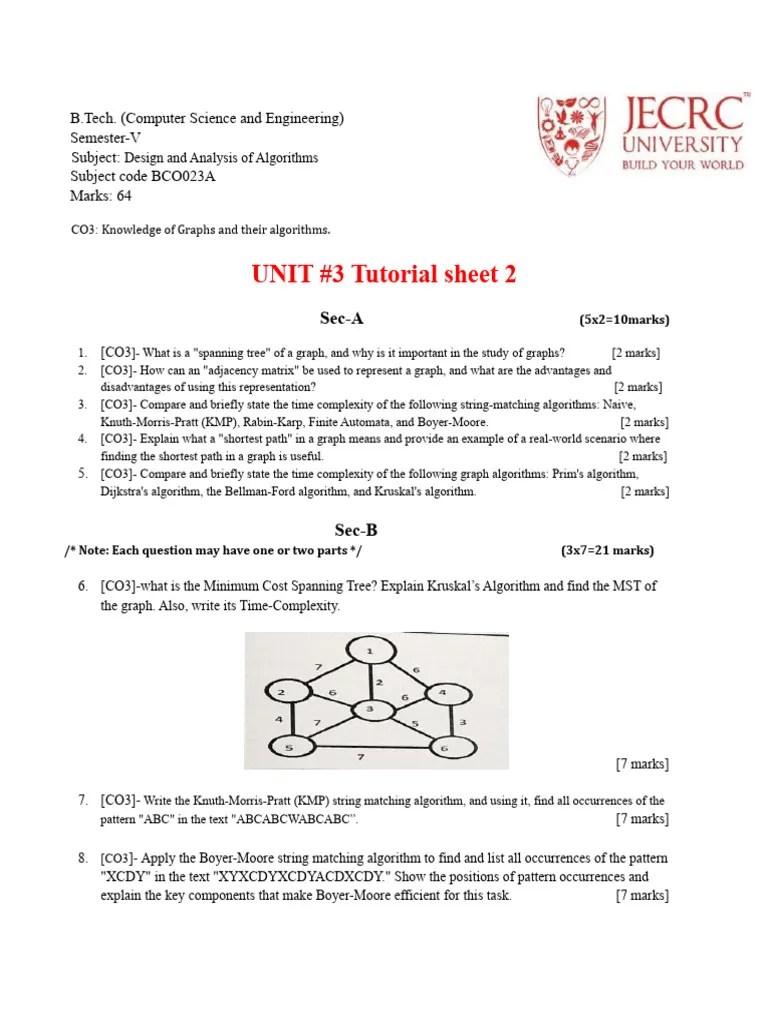 DAA Assignment - 3 - Tut - 2 | PDF | Computational Complexity Theory | Computing