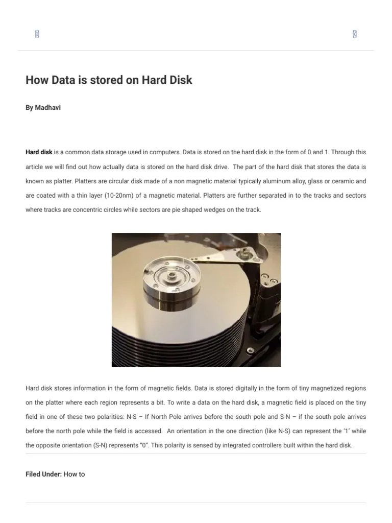 How Data Is Stored On Hard Disk | Download Free PDF | Hard Disk Drive ...