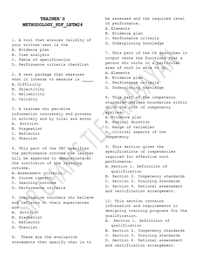 Trainers-Methodology PDF Letm24 | PDF | Computer Data Storage | Academic Degree