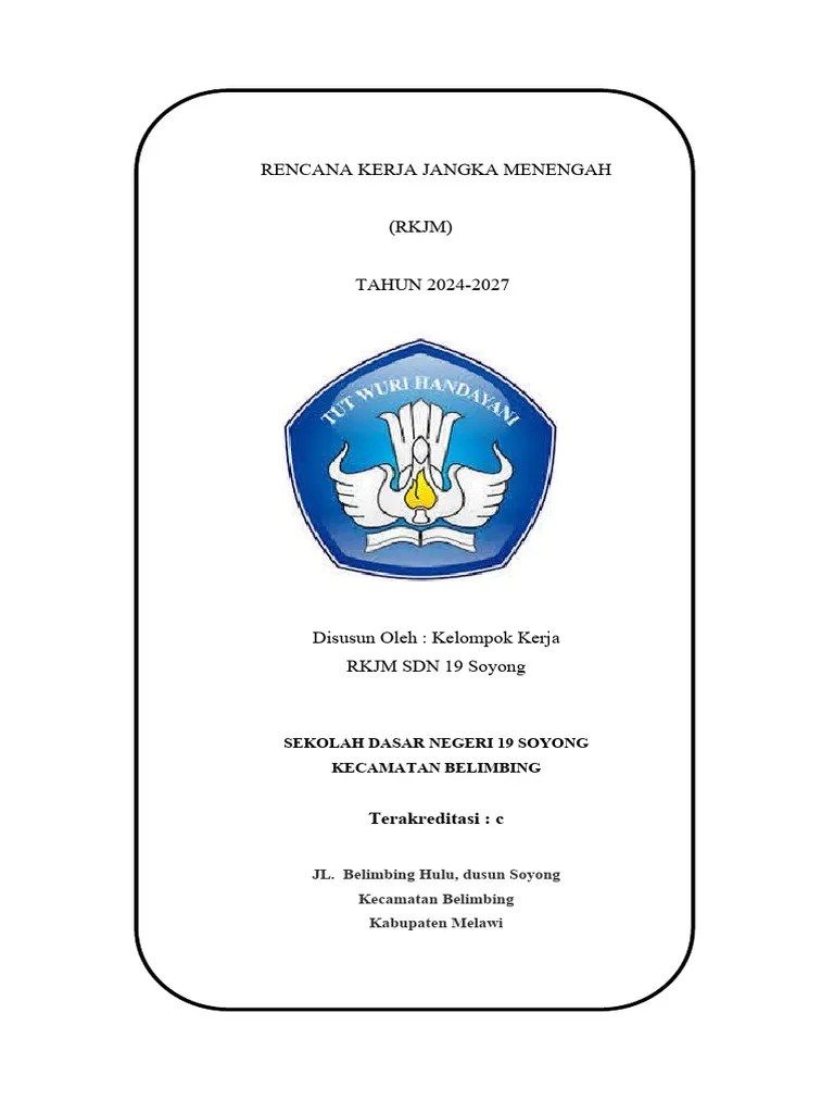 Rencana Kerja Jangka Menengah SDN 19 Soyong 2024-2027 | PDF