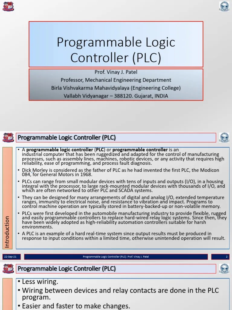 Programmable Logic Controller (PLC) | PDF | Programmable Logic ...