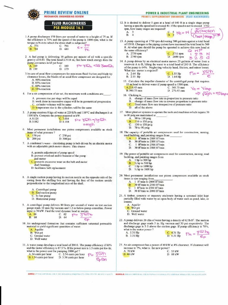 Solved Fluid Machineries | PDF