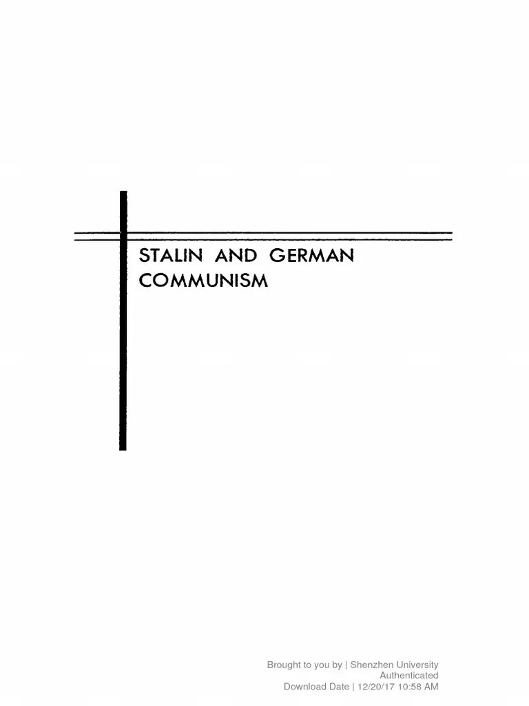Ruth Fischer - Stalin And German Communism - A Study In The Origins Of ...