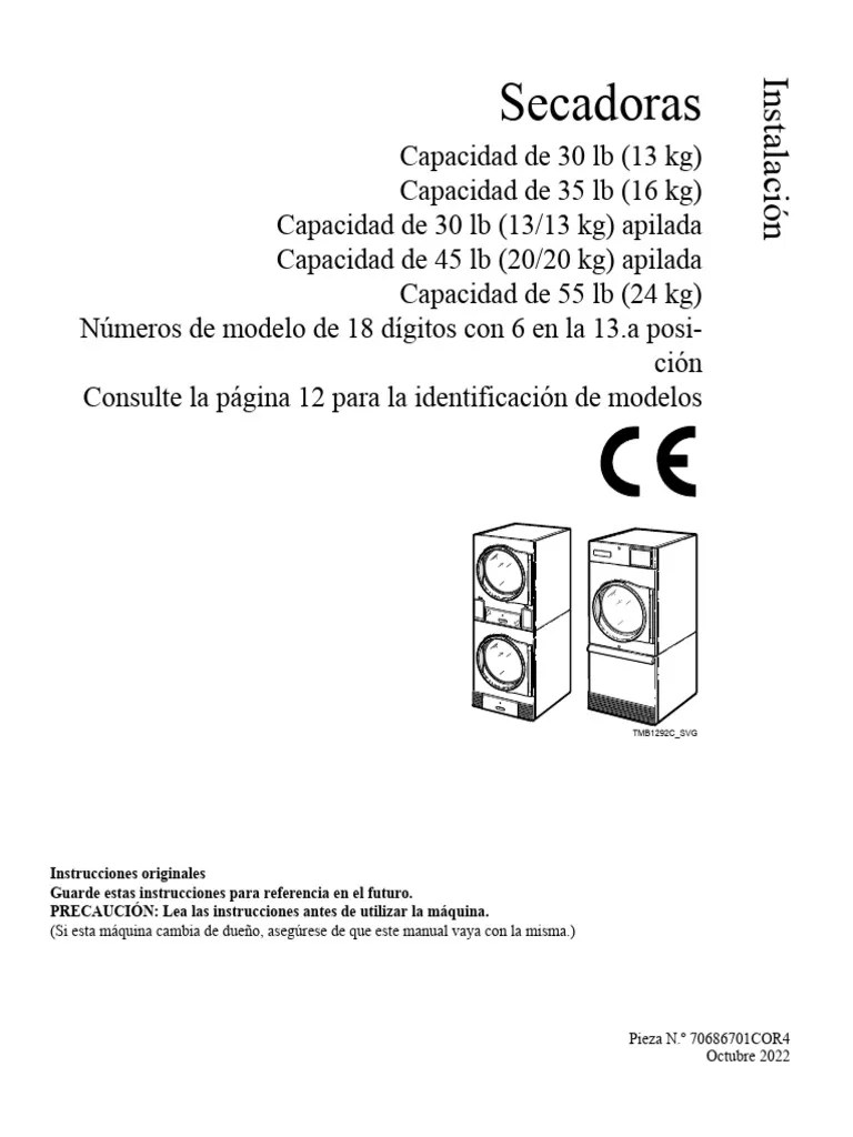 Manual De Adecuacion-Secadora DR55 | PDF | Secadora De Ropa | Agua