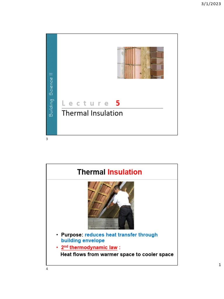 Lecture 5 - Thermal Insulation | PDF | Thermal Insulation | Building ...