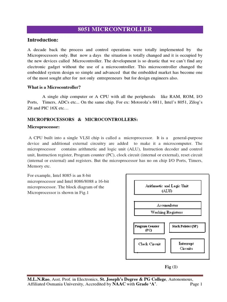 8051_MICRCONTROLLER | PDF | Microcontroller | Microprocessor