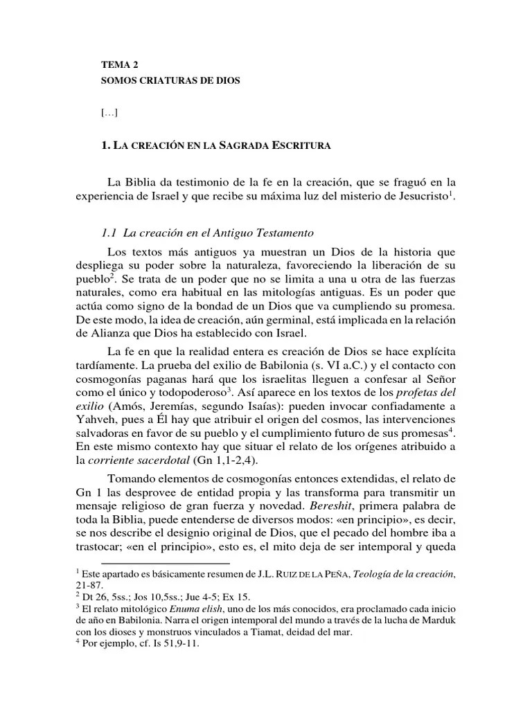 2-0-1 Teología De La Creación-Sagrada Escritura | PDF | Jesús | Dios