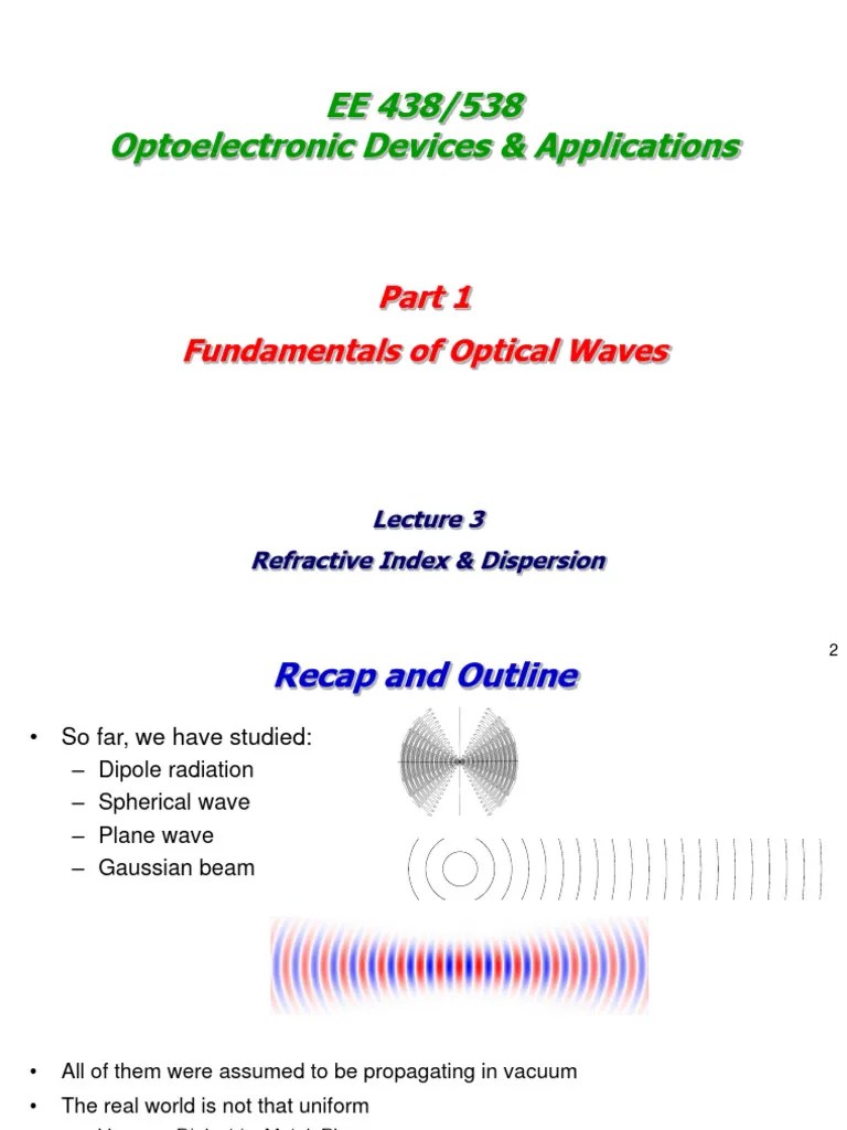 1 - Waves 3 - Refractive Index | PDF