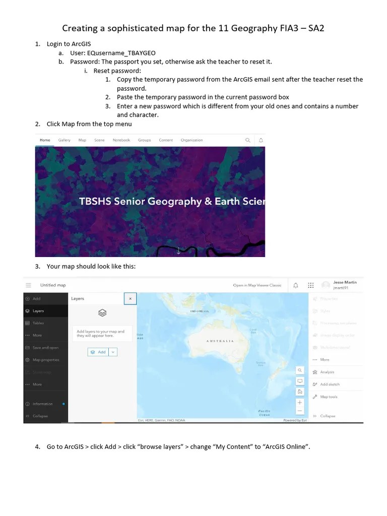 Creating An ArcGIS Map For The Geography FIA3 | PDF | Password | Arc Gis
