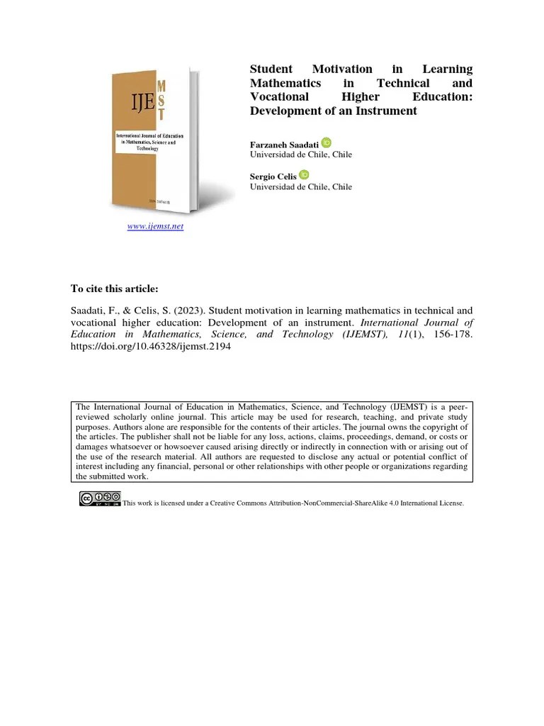 Research In Mathematics | PDF | Self Efficacy | Motivational