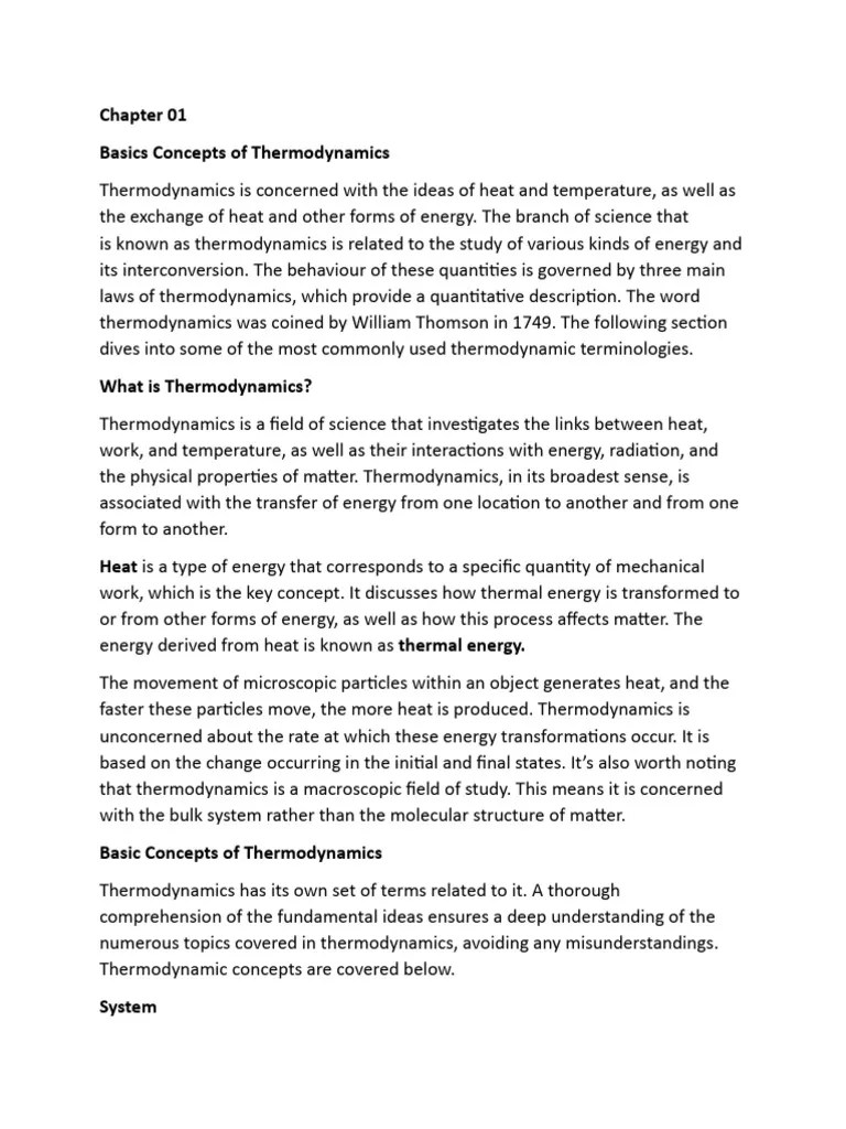 Basics Concepts Of Thermodynamics Lectures | PDF | Thermodynamics | Heat