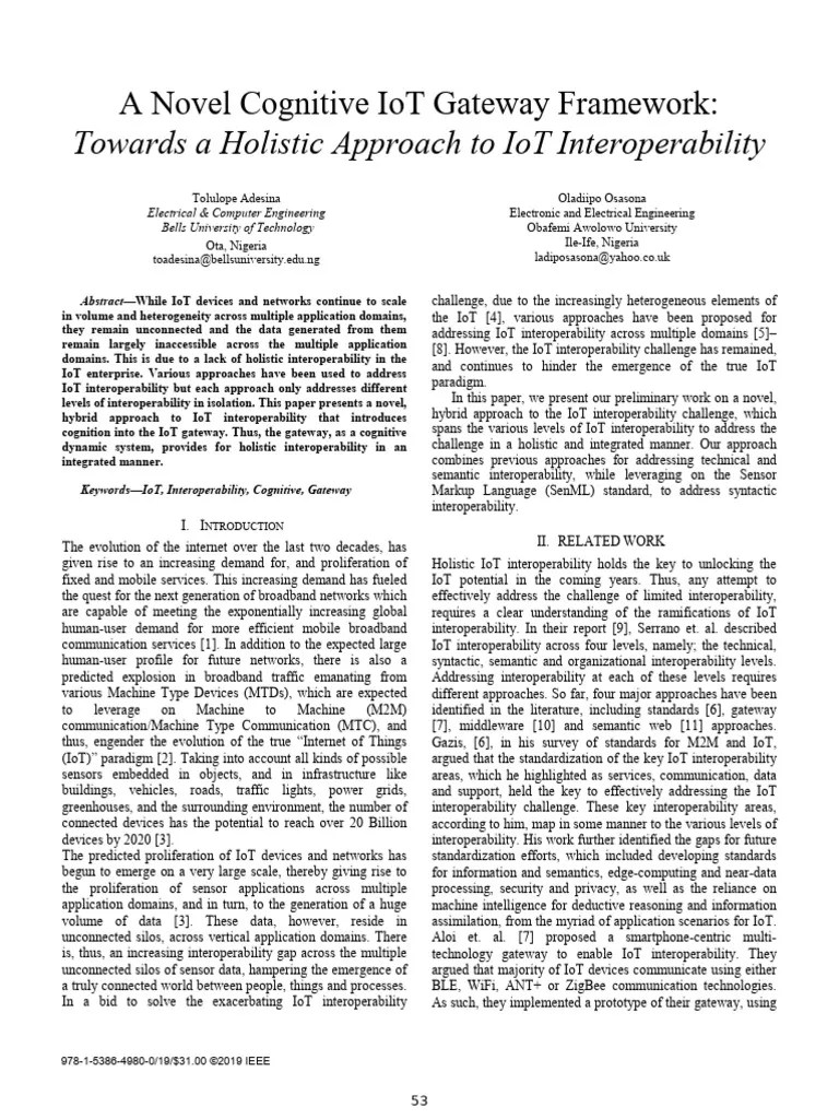 01 A - Novel - Cognitive - IoT - Gateway - Framework | PDF | Internet ...