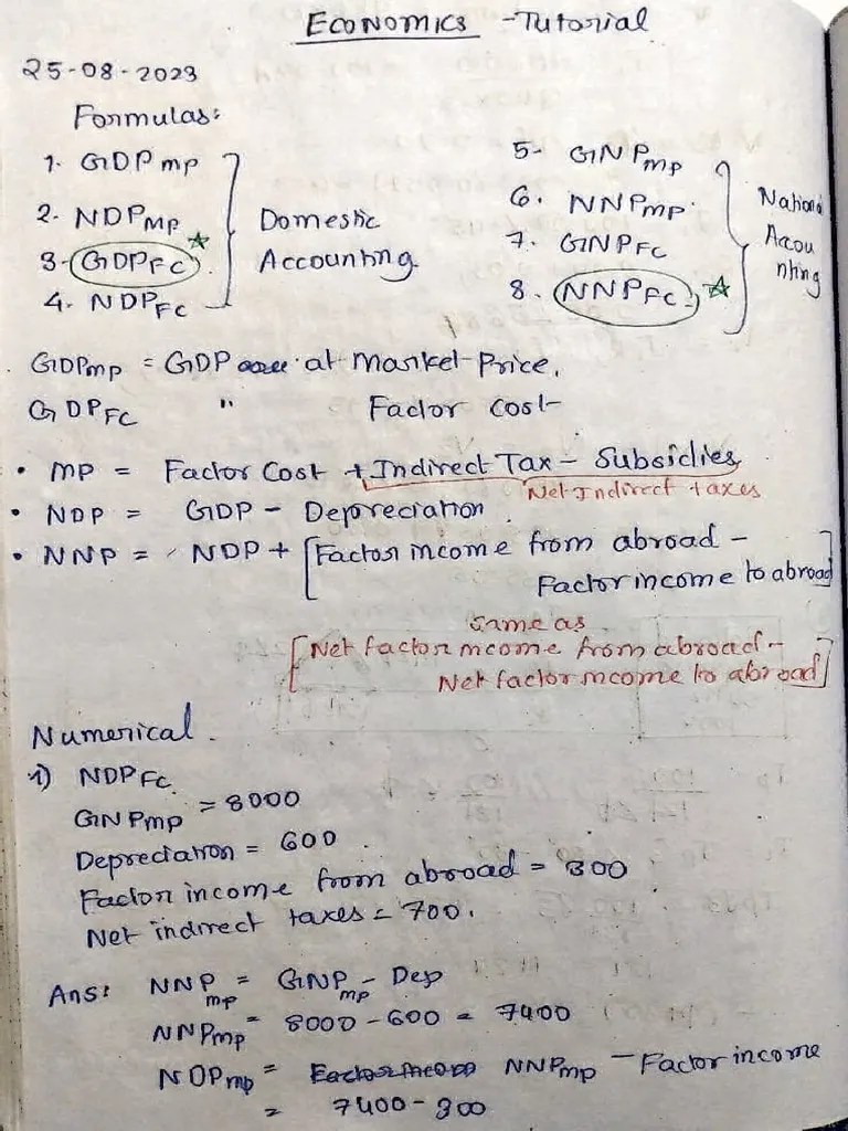 Economics Tutorial Notes | PDF | Income | Economic Data