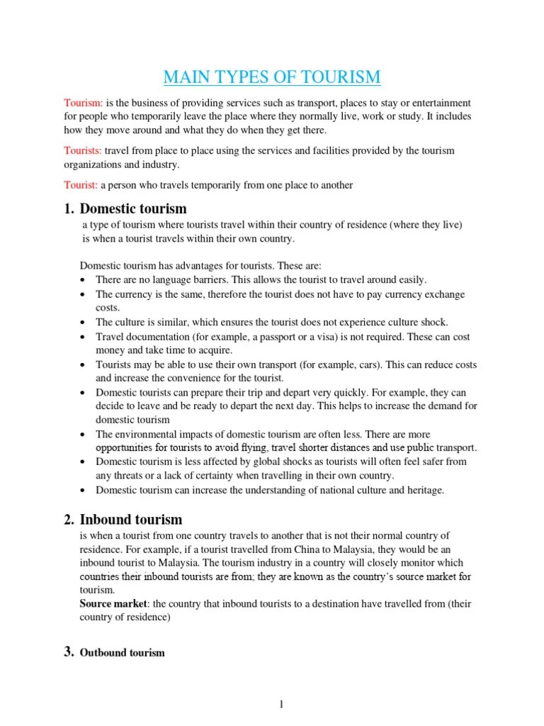 Travel And Tourism Notes New Unit1 MR P | PDF | Tourism | Resort