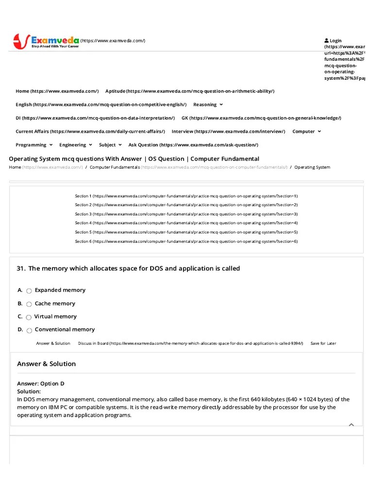 MCQ Questions With Answer - Question - Computer Fundamental Page-4 Section-1 | PDF | Operating ...