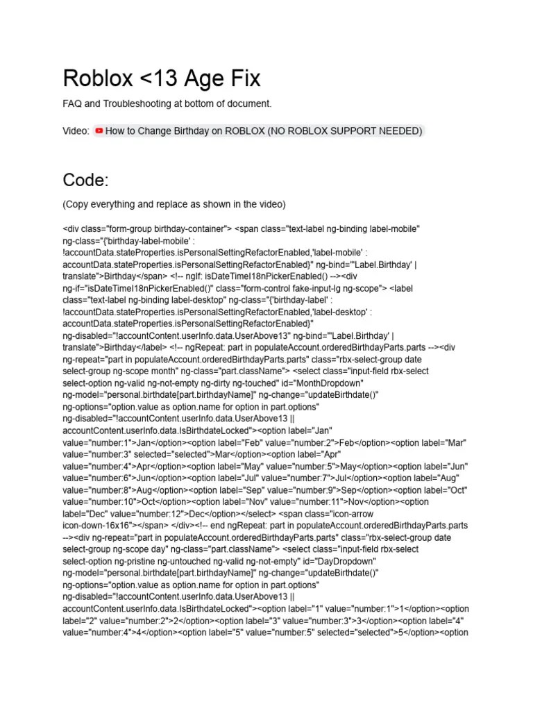 Roblox - 13 Age Fix | PDF | Computer Engineering | Cyberspace