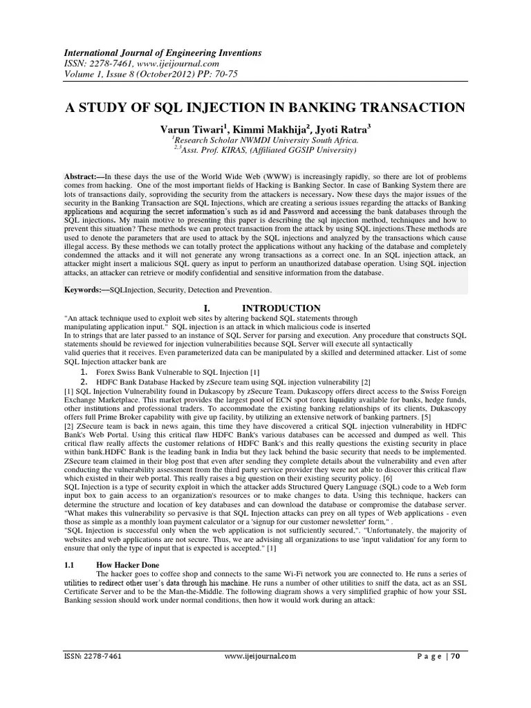 SQL INJECTION | PDF | Security | Computer Security