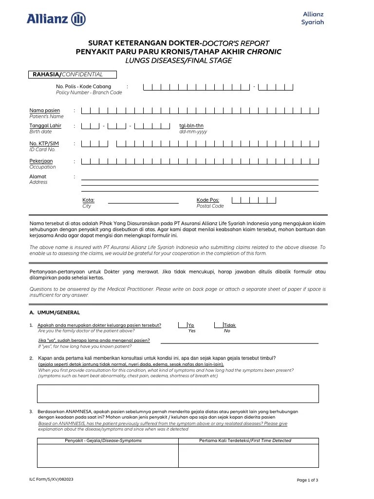 Surat Keterangan Dokter Penyakit Paru Kronik | PDF