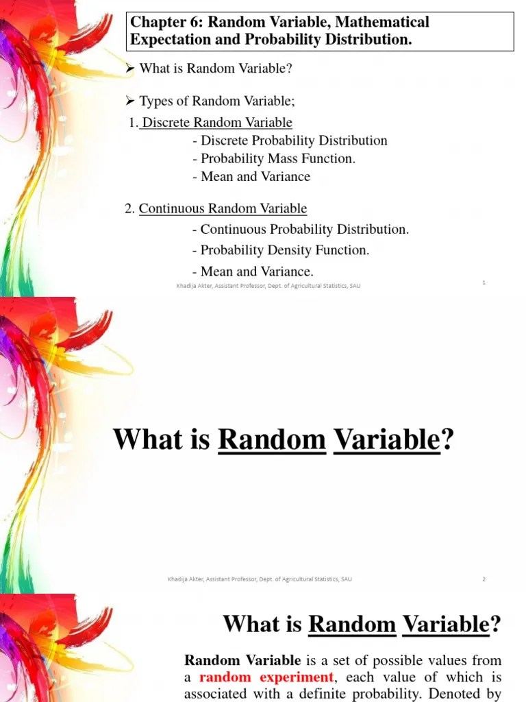 Random Variable, Mathematical Expectation | PDF | Probability ...